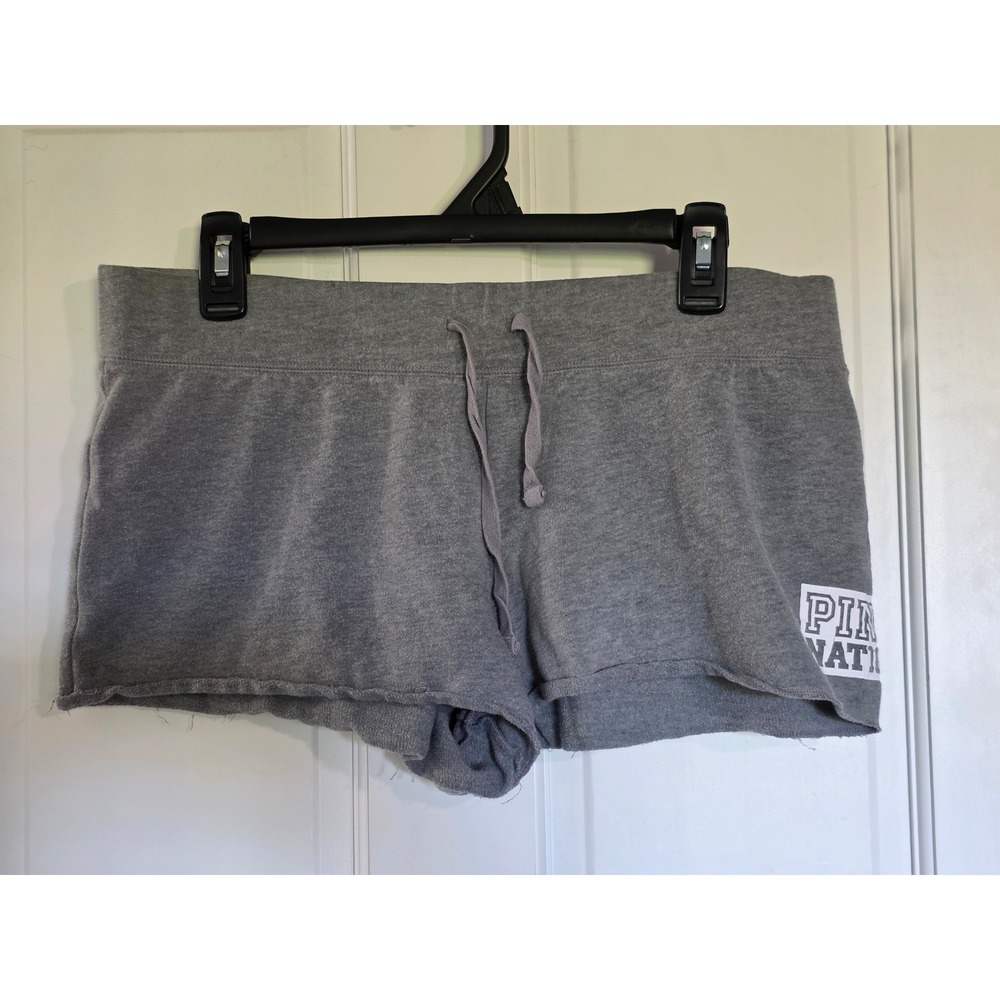 Pink Victoria's Secret Heather Gray Fleece Lounge Mini Shorts Nation Medium Y2K